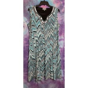JM Collections | Women's Sleeveless Teal Dress Size: Large